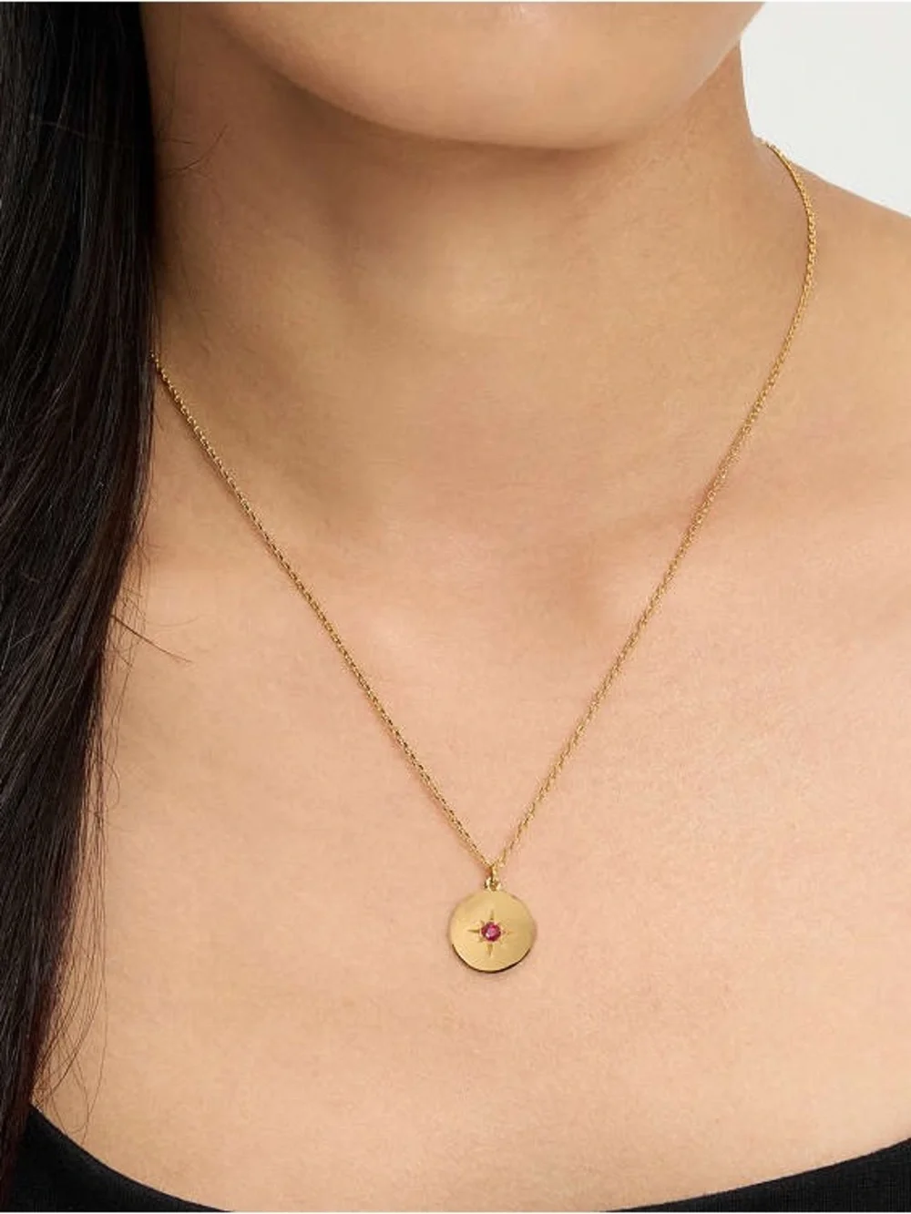 NWT $ kate spade The Color Spark Collection Red Strength Medallion Necklace
